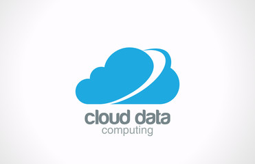 Cloud computing vector logo design. Global internet network