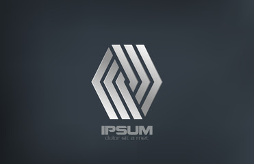 Business Fashion Luxury metal vector logo design icon