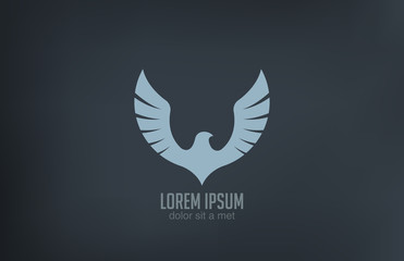Bird wings abstract vector logo design. Luxury emblem icon