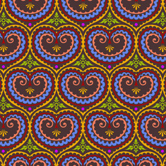 Seamless floral pattern vector design template. Flourish Vintage