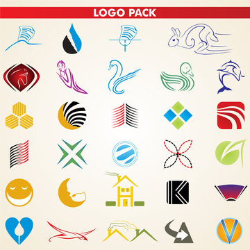 logo design pack, vector logotype icons