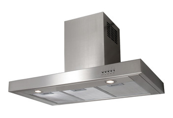 Modern INOX cooker hood isolated on white - 62943046