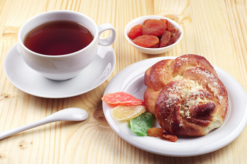 Cup of tea and bun