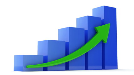 Growing Business Chart. HQ Video Clip with Alpha Channel