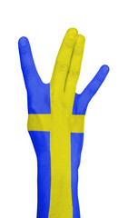 Obraz premium Flag of Sweden painted on hand
