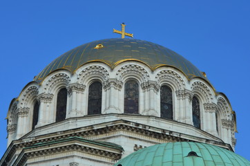 Fototapeta na wymiar Centralny cupol z Aleksandra Newskiego w Sofii