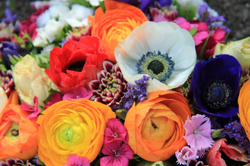 Spring bouquet in bright colors