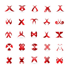 Unusual Letters Set - Isolated On White Background