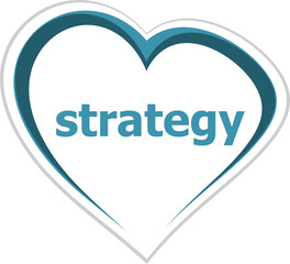 marketing concept, strategy word on love heart