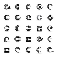 Unusual Letters Set - Isolated On White Background