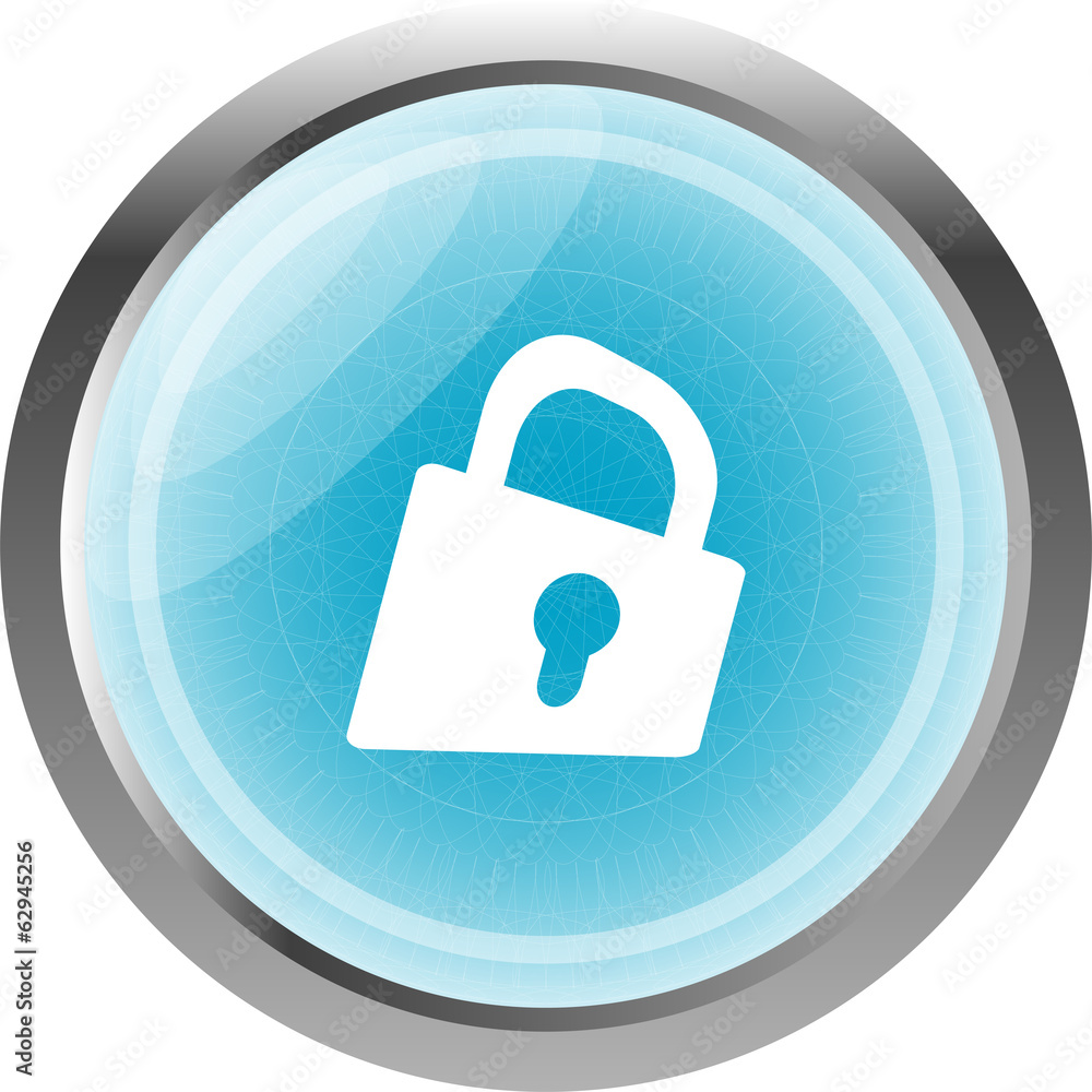Poster padlock icon web sign. web app button isolated on white