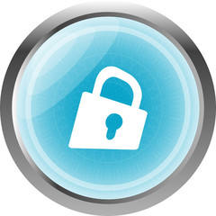 Padlock icon web sign. web app button isolated on white