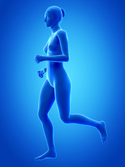 Obraz premium jogging woman - blue