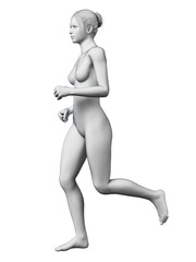 jogging woman - white