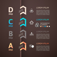 Modern business step origami style options banner