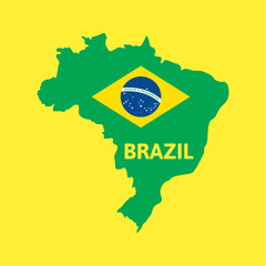 Flat simple Brazil map