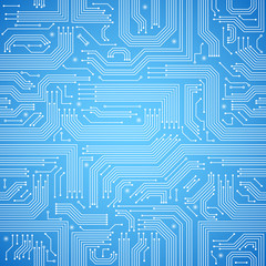 Circuit board seamless blue pattern