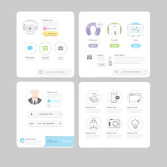 Responsive flat UI elements for website and mobile template