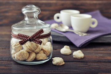 Biscotti in a glass jar