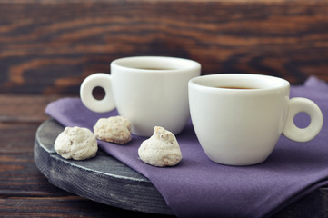 Obraz na płótnie Canvas Coffee with fresh biscotti
