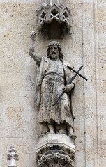 St. John the Baptist on the facade of the Zagreb Cathedral