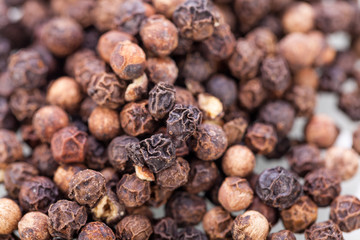 Background of black peppercorns