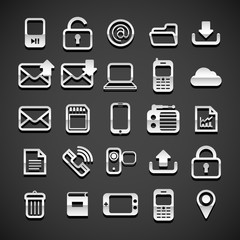 Flat metallic universal icons