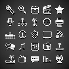 Flat metallic universal icons