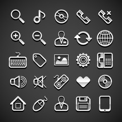 Flat metallic universal icons