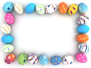 Easter colorful eggs isolated on white background