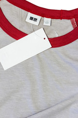 Close up view of the clothing label