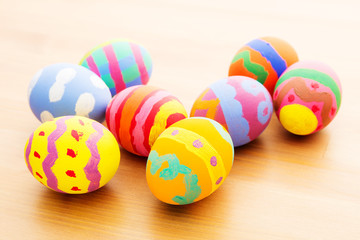 Children painted easter egg