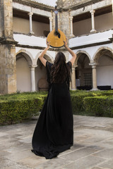 Naklejka premium traditional fado musician woman performer