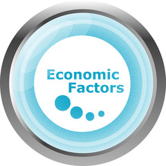 economic factors web button, icon isolated on white