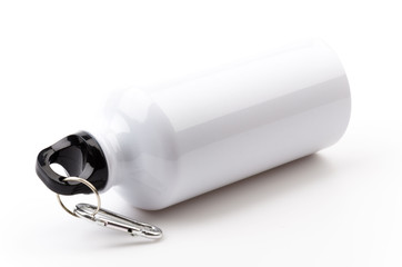 Stainless bottle water isolated white background