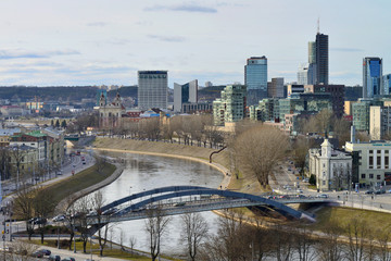 Obraz premium View on modern city center, Vilnius, Lithuania