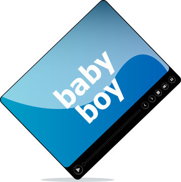 Video movie media player with baby girl word on it