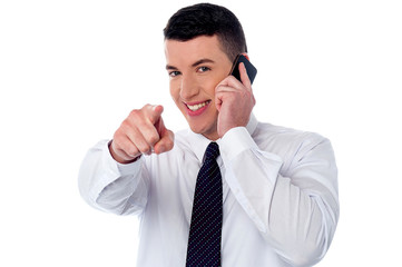 Businessman attending an important call