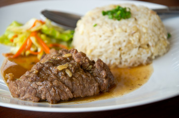 Roast beef with rice
