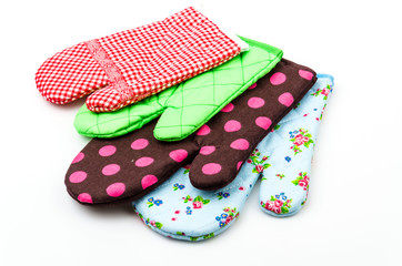 Oven glove isolated white background
