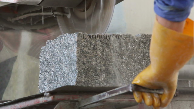 Cutting stone (granite) with water jet cutting machine