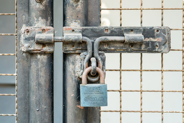 Rusty Key lock old metal door