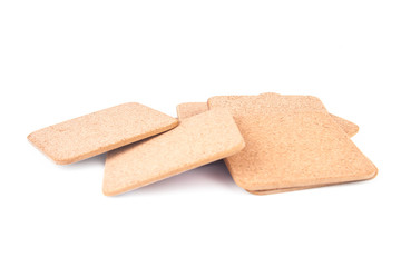 Coasters isolated on white background