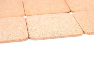 Coasters isolated on white background