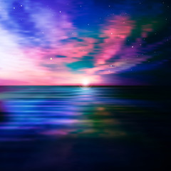 Panele Szklane Podświetlane  abstrakcyjne tło z morzem zachód słońca