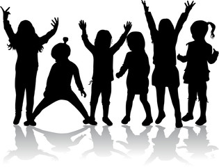 group of children's silhouettes