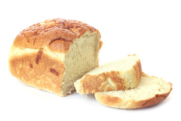 Loaf of bread isolated on white