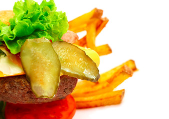 Exploded view of hamburger