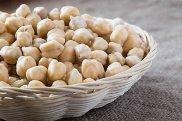 Chickpeas in a basket