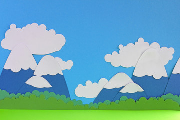 Fototapeta premium Paper mountain landscape